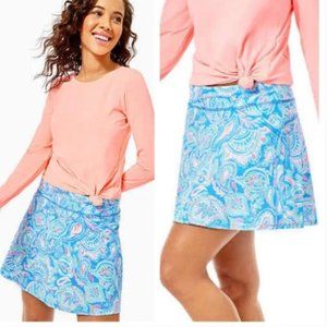 NWT Lilly Pulitzer Darlene Skort UPF 50+ in Zanzibar Blue Fish Kiss Size 14